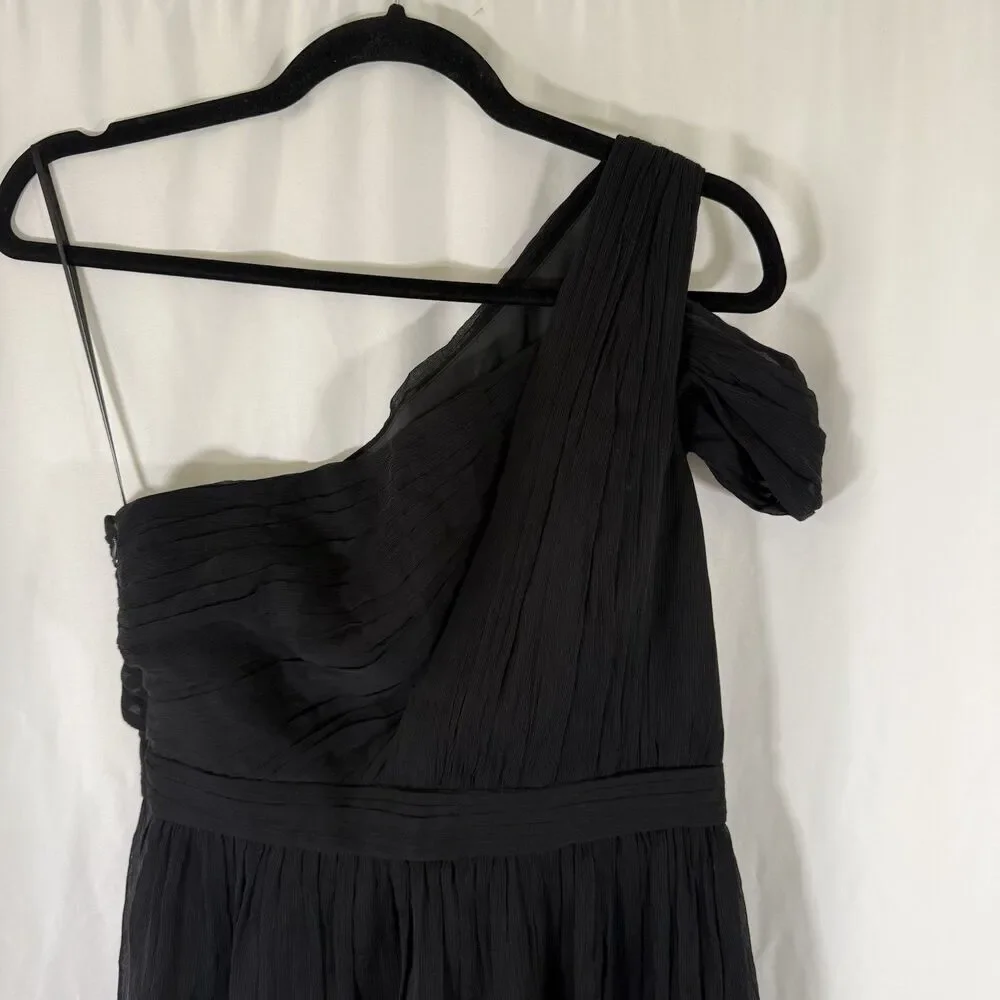 J. Crew Silk Knee Length Dress Women's 4 Black Side Zip Lightweight Sleeveless